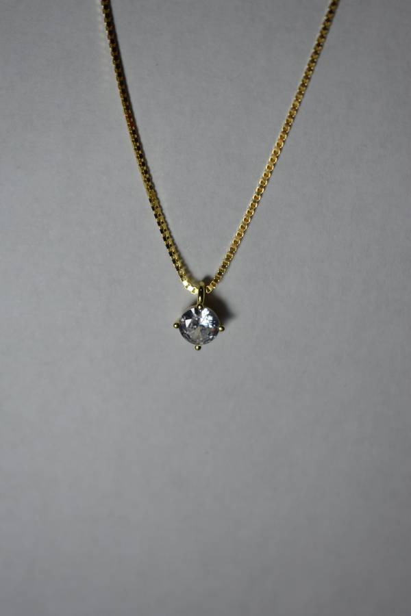 ``R3499` REAL 18K Gold Plated 925 Sterling Silver Necklace With 5A Graded Zirconia
