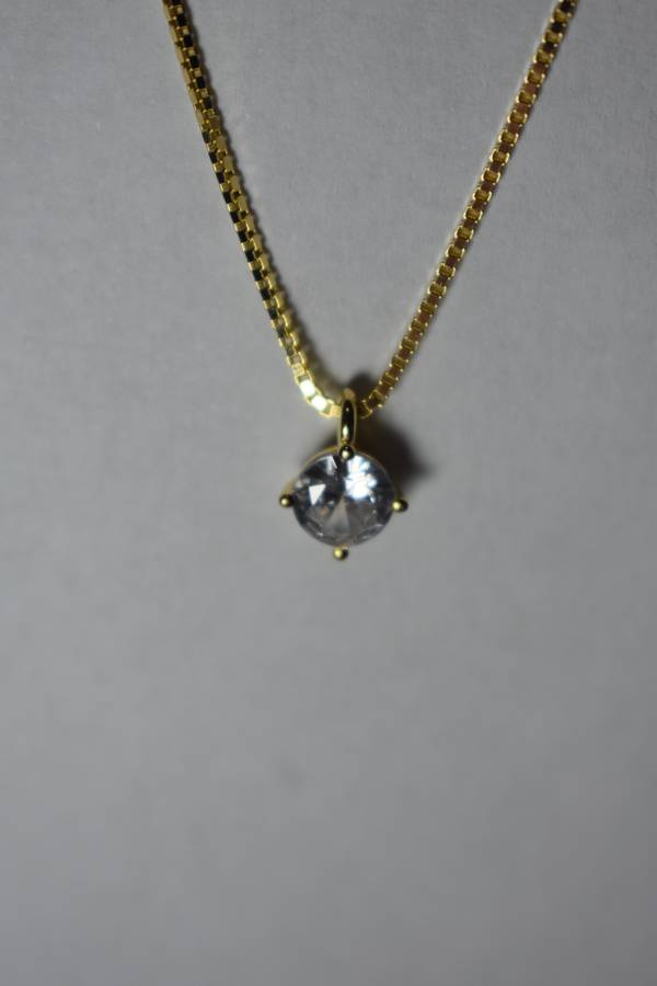 ``R3499` REAL 18K Gold Plated 925 Sterling Silver Necklace With 5A Graded Zirconia
