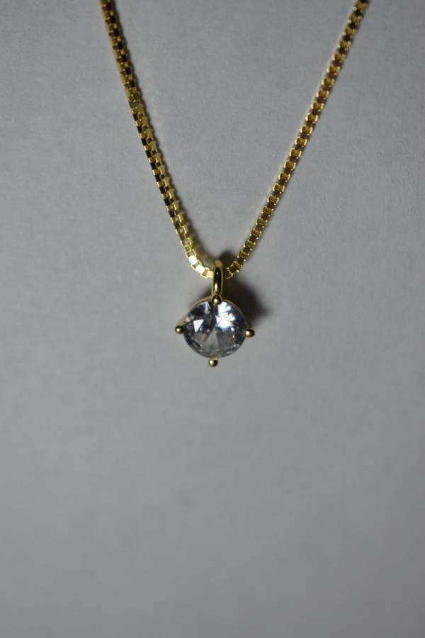 ``R3499` REAL 18K Gold Plated 925 Sterling Silver Necklace With 5A Graded Zirconia