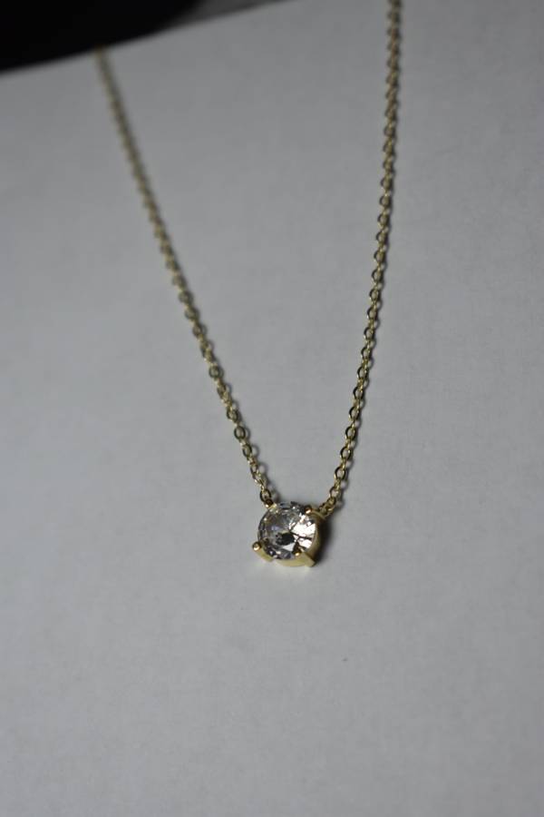 ``R3499` REAL 18K Gold Plated 925 Sterling Silver Necklace With 5A Graded Zirconia