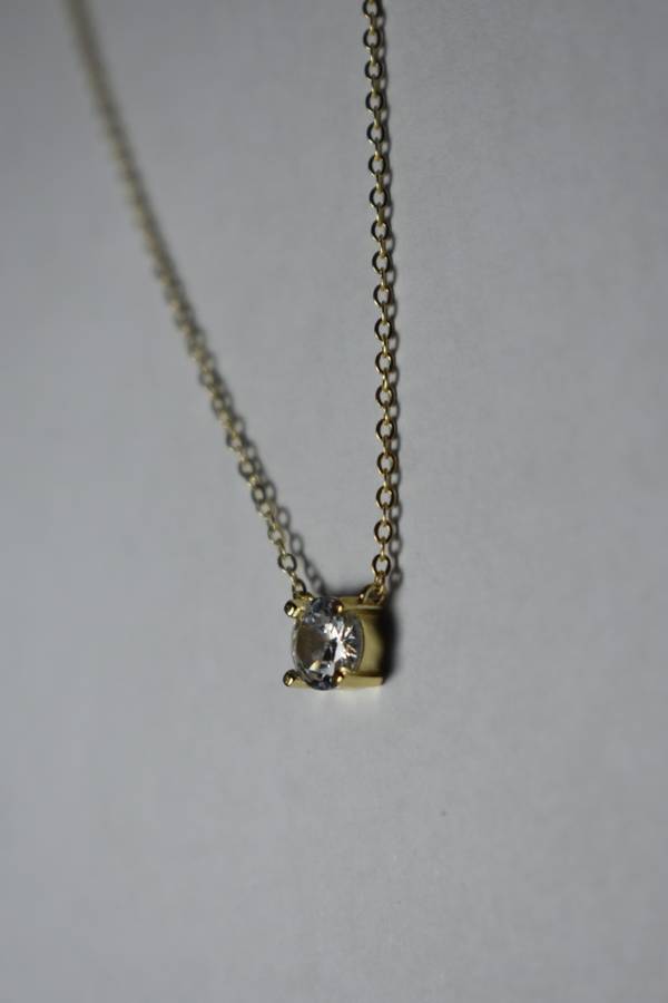 ``R3499` REAL 18K Gold Plated 925 Sterling Silver Necklace With 5A Graded Zirconia