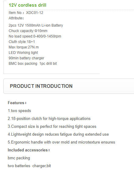 Xcort Cordless Drill 2 speeds 12V Powered by Li-ion Technology (New & Improved)