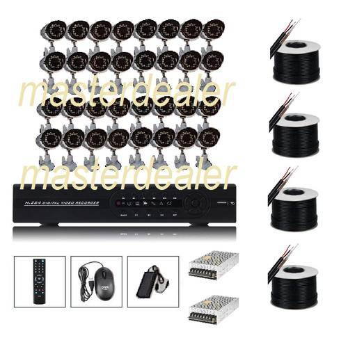 32 Channel DVR CCTV Kit, 900 TVL,HDMI, Day/Night, with 4 x 100m rolls cable