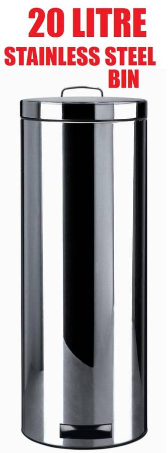 20 LITRE STAINLESS STEEL BIN - NEW!!! BULK PRICES AVAILABLE!!!