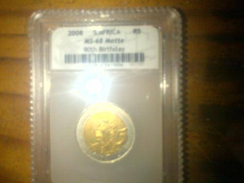 SACGS 2008 MS 68 MATTE MANDELLA 90TH BDAY COIN