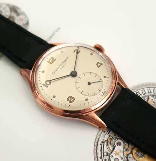 Vintage Swiss Girard Perregaux mens wristwatch - Rose gold plated