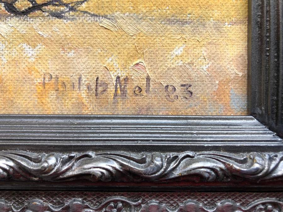 ORIGINAL WELL KNOWN SA ARTIST - PHILIP NEL - LANDSCAPE OIL ON CANVAS ON BOARD SIGNED AND DATED