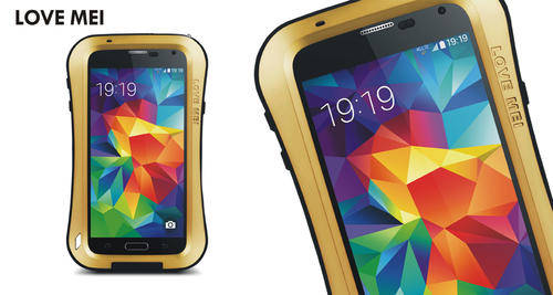 LOCAL STOCK -LOVE MEI Slim Waist, Samsung S5 Rugged Cover, Gorilla Glass, Aluminium, Various colours