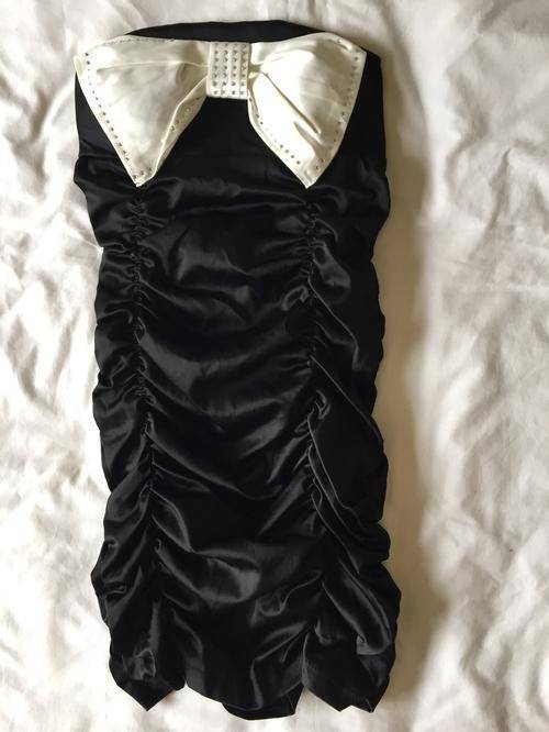 Black Satin Bow Dress *MASS CLEARANCE*