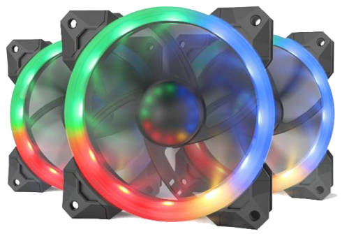 Redragon® RGB 120mm Case Fan 5-Pack GC-F008 IR Remote Controlled.