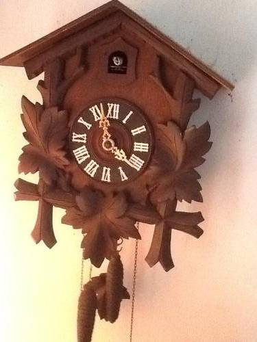 Made in Germany wooden cuckoo clock with suspension spring