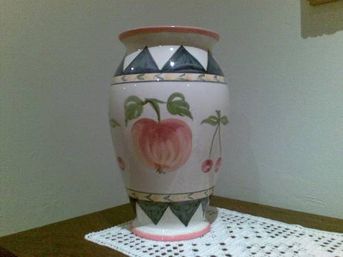 Colourful hand painted vase