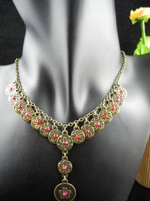 Dainty Vintage Look Coin Inspired Necklace and Earrings Set