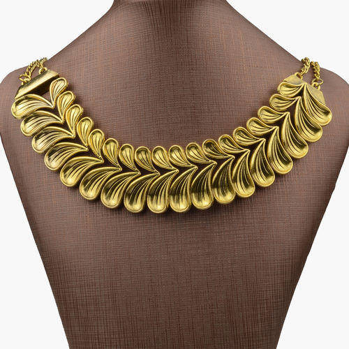 Lovely Gold Plated Floral Leaf Necklace