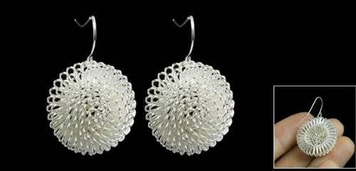Lovely Silver Tone Dandelion Flower earrings