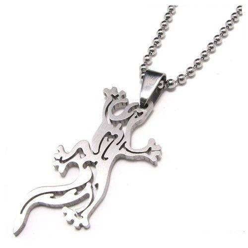316L Stainless Steel Gecko Pendant Necklace And Chain
