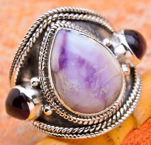 BRECCIATED MOOKAITE  RING SOLID 925 STERLING SILVER RING SIZE 7