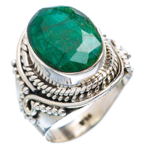 GREEN SILLIMANITE SOLID 925 STERLING SILVER RING SIZE 6.5 JEWELRY