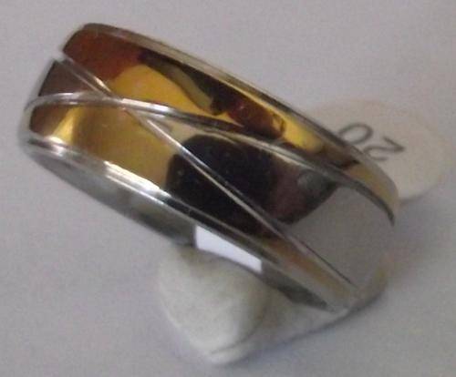 Men's Stainless Steel & Gold Tone Ring Sizes 18, 19, 20, 21, 22.