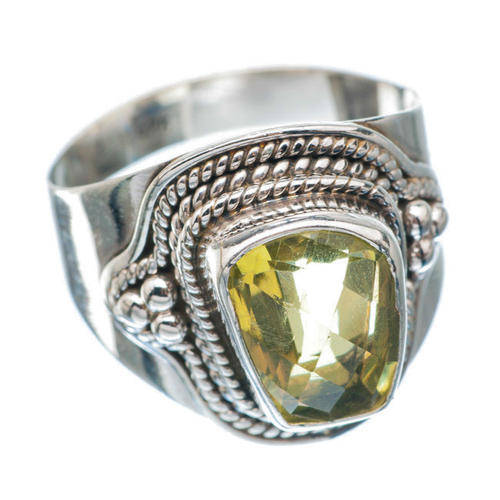 GENUINE LEMON TOPAZ 925 STERLING SILVER RING SIZE 7