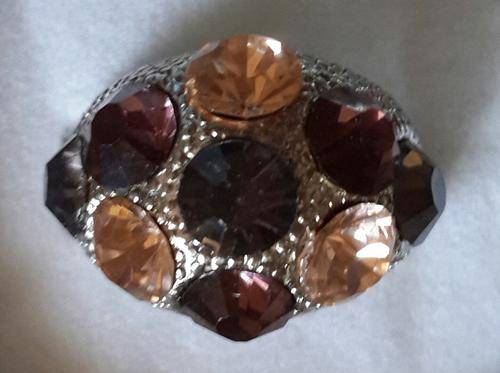 TIBETAN SILVER MULTI-COLOR RHINESTONES RING # 7