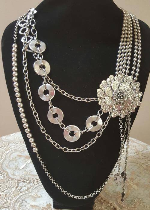 **NEW LISTING** Tibetan Silver   Statement  Chains Necklace (Free Gift Box)