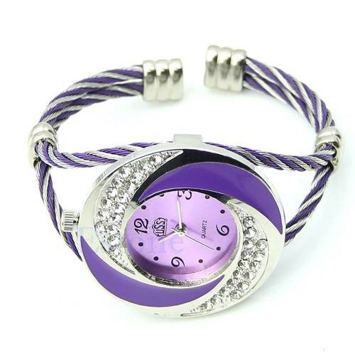 PURPLE Women's Crystal Decor Watch