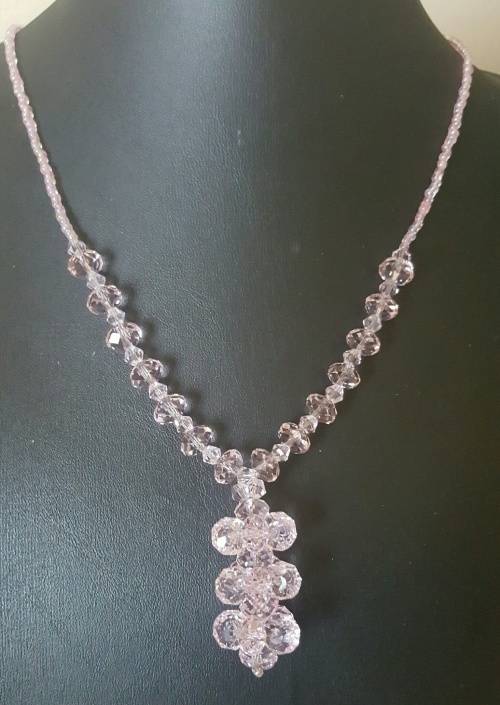 Beautiful Pink Crystal Beads Necklace