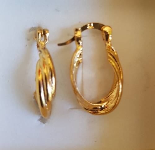 Gold Filled  Stainless Steel  Twisted Oval Hoop Earrings