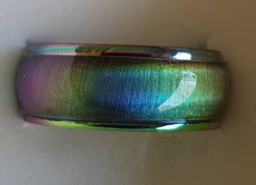 Stainless Steel (MULTI-COLOUR) Unisex Mood Tiger Eye Ring Size 9