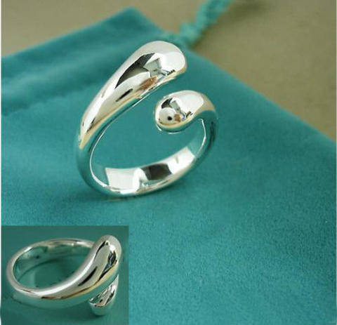 BEAUTIFUL 925 STERLING SILVER ADJUSTABLE TEARDROP RING