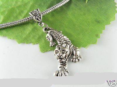 TIBET SILVER FREE MOVE BIG TIGER CHARMS FIT PANDORA