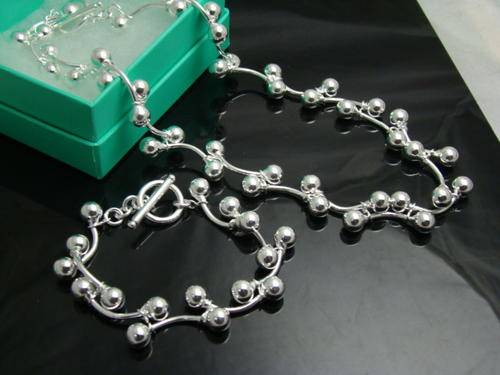 BEAUTIFUL SOLID CHUNKY  GRAPE BEADS 925 STERLING SILVER NECLACE & BRACELET SET