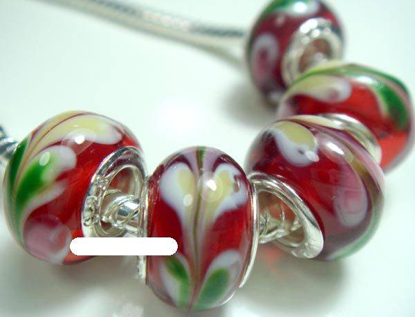 5PCS 925 SILVER MURAN GLASS BEADS FITS PANDO CHARM BRACELET