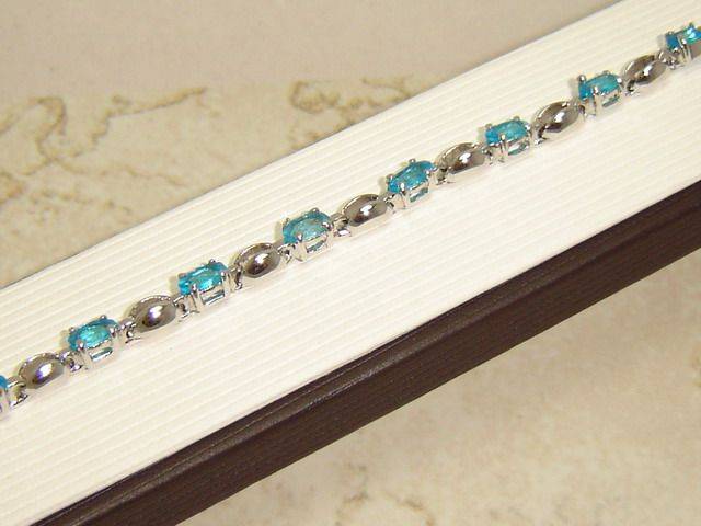 Gorgeous Platinum Plated Blue Topaz Bracelet