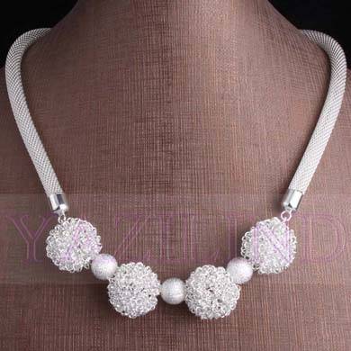 GORGEOUS 925 STERLING SILVER BALLS NECKLACE