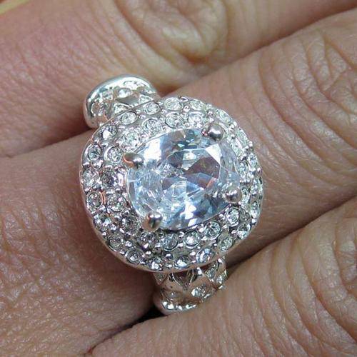 WEDDING OVAL CUT WHITE TOPAZ 925 STERLING SILVER ring 7