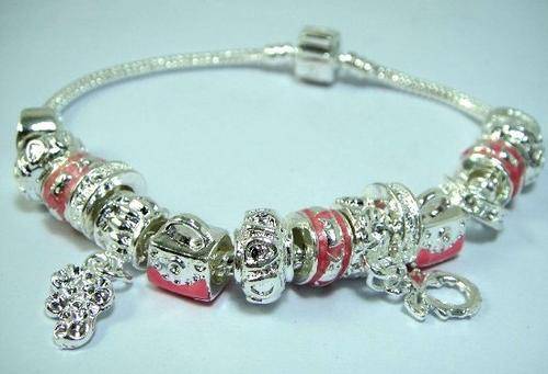 Gorgeous Mixed Beads Padora Bracelet in Silver