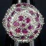 ATTRACTIVE NATURAL TOP RICH RED RUBY 925 SILVER RING #6.5