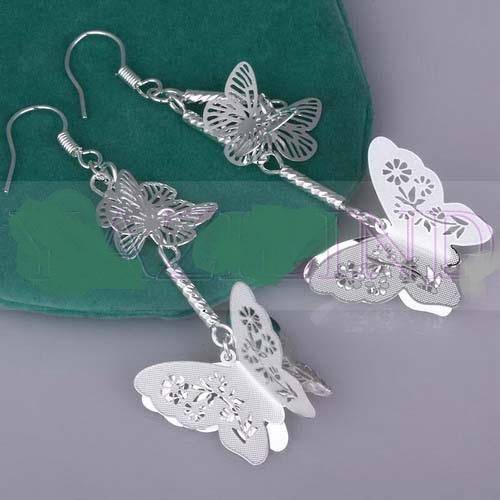 Fine, Fragile & Dainty 925 sterling silver Butterfly  Dangle Earrings