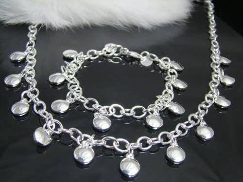 Beautiful 925 Silver Waterdrop Necklace & Bracelet