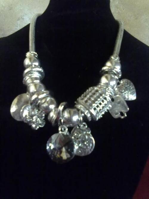 Stunning Chunky Tibetan Silver Charms Necklace