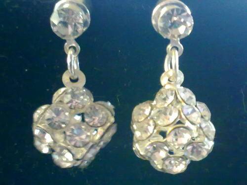 ROMANTIC SILVER DIAMANTE SQUARE DANGLE EARRINGS