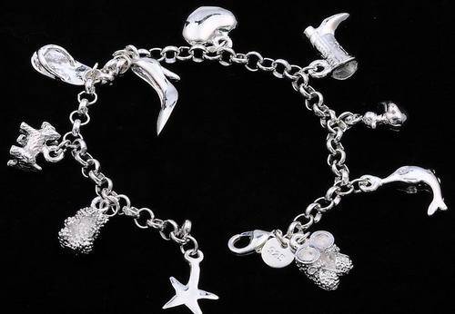 ***LAST ONE***Gorgeous White Silver Shoes Animal Dolphin Charm Chain Bracelet
