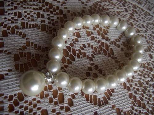 LOVELY VINTORIO COLLECTION FEAUX PEARLS & CZ STRETCH BRACELET