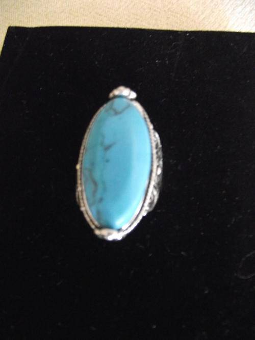 GORGEOUS TIBETAN SILVER TURQUOISE RING #7