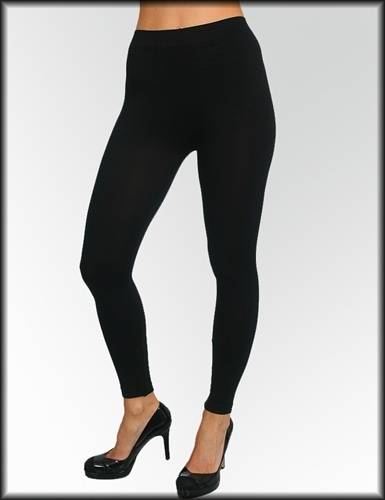 WARM BLACK  FOOTLESS TIGHTS LEGGINGS WITH CRYSTAL SWIRL PATTERN