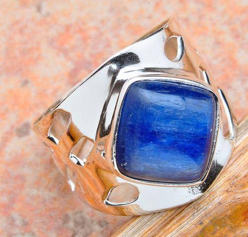 LOVELY RARE KYANITE SOLID .925 STERLING SILVER RING SIZE 6.25