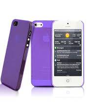 I Phone 5/ 5s Frosted Clear  Cover - Purple