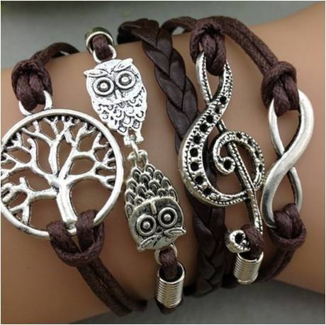 Infinity Brown Leather Bracelet